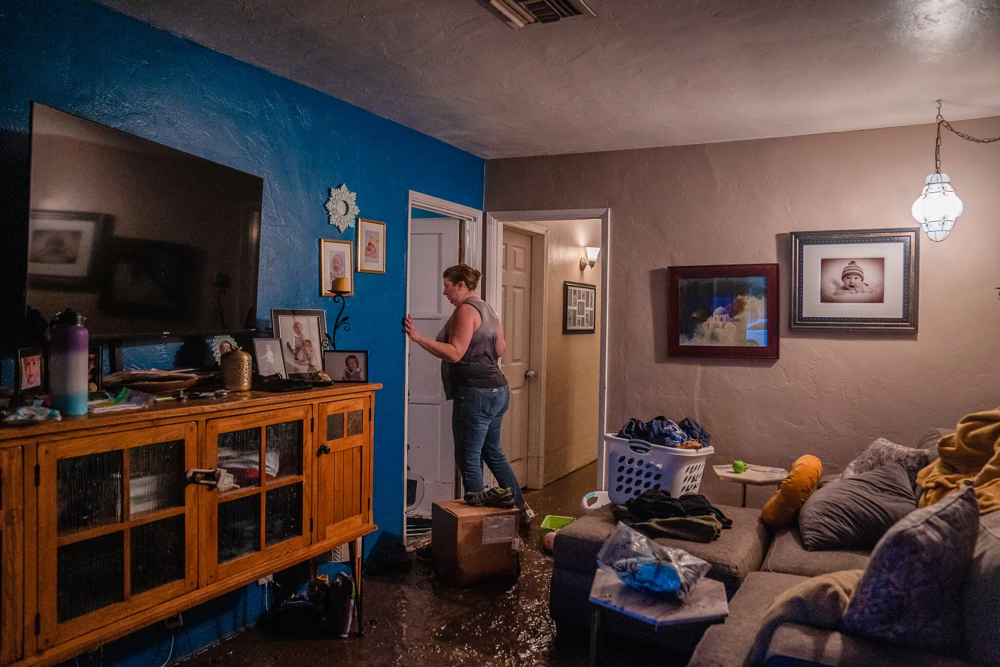 “The whole house is, like, under mud,” said Lara Lockwood, a resident of the Mountain View neighborhood of San Diego.